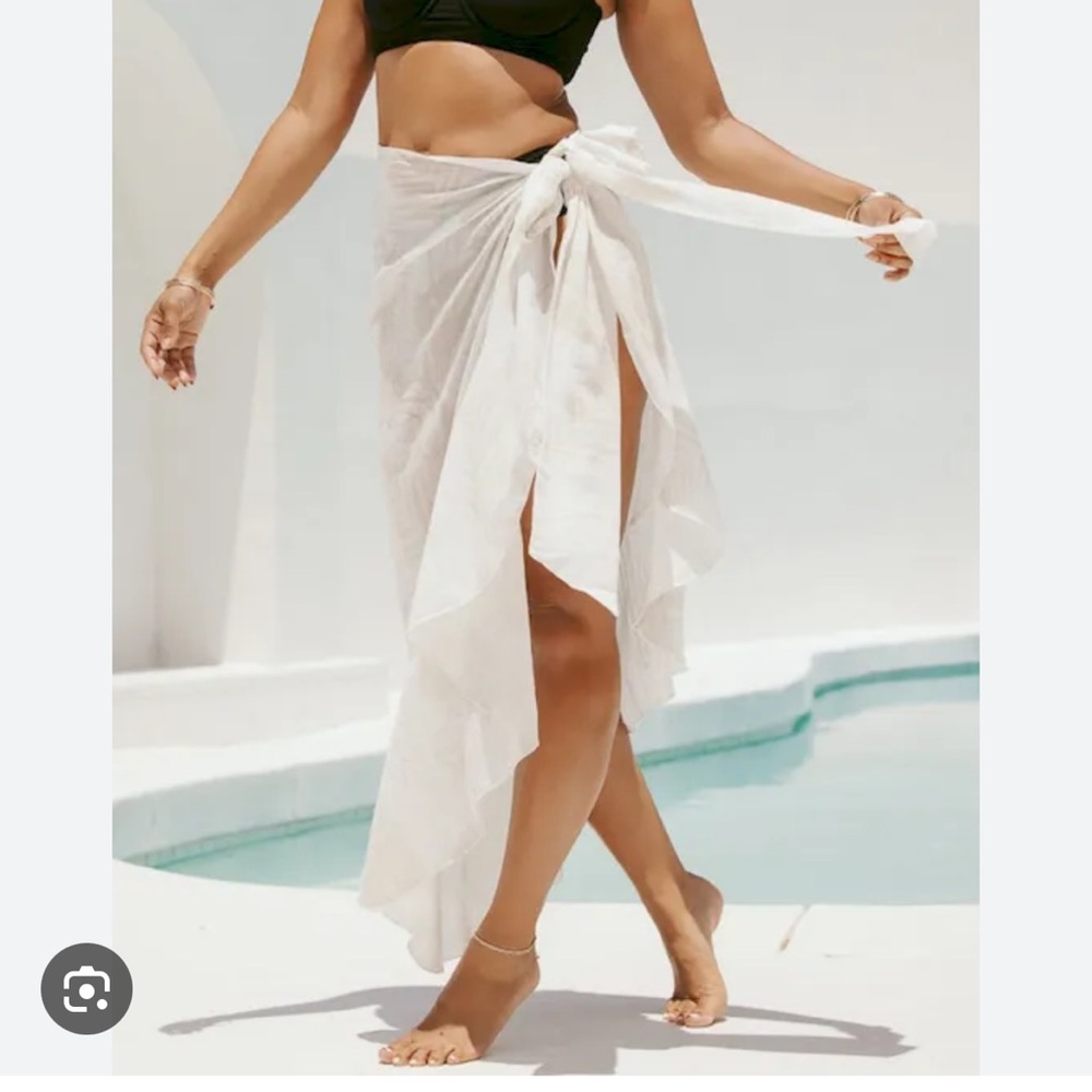 POPFLEX Honeymoon Ruffle Long Sarong - Coconut Palm